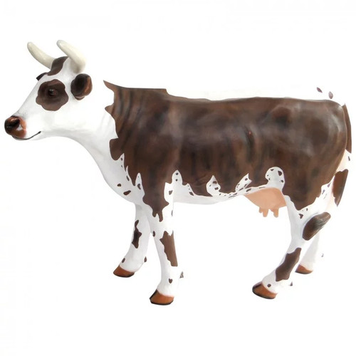 Statue vache résine marron - , et