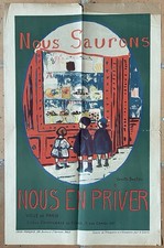 AFFICHE ANCIENNE WW1 NOUS SAURONS NOUS EN PRIVER BOUTET PARIS 1914 1918