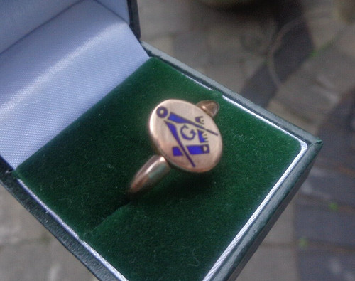 Rose maçonnique bague - bague, 9ct