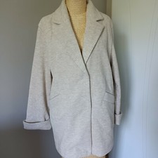 BERSHKA Veste longue beige