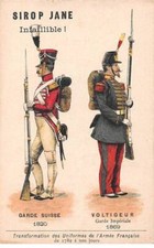 Chromos.AM13549.Sirop Jane.10x6 cm environ.Transformation uniformes armée Fra