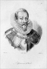 POLOGNE - SIGISMOND III WASA, ROI de POLOGNE (1566-1632) - Gravure 19e siècle