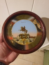 CADRE ROND ANCIEN EN BOIS DES ANNEES 30 SOUVENIR DE ROUEN DIAM 17 CM 