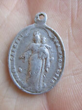 ANCIENNE MÉDAILLE RELIGIEUSE VIRGO CARMELI 26mm 0,9gr aluminium