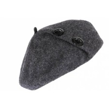 Beret Femme Gris Feutre de Laine Classe et Tendance 2 Boutons Lexya-Taille uniq