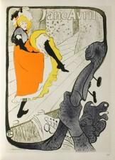 Henri TOULOUSE-LAUTREC Jane Avril lithographie signée planche Mourlot 1967