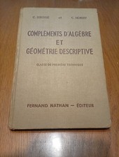 Complément D Algèbre Et Géométrie Descriptive - 1953