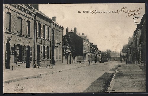 Cpa guise rue andré godin - guise,,