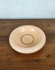 sublime soucoupe en céramique des émaux de longwy rose et doré vide poche