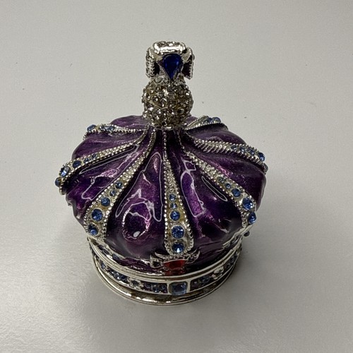 Jeweled crown trinket box - jeweled,