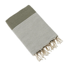 Fouta avec franges 100x200 cm Coton tissé teint MARIN Nénuphar