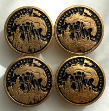 Lot de 4 boutons vintage 25 mm