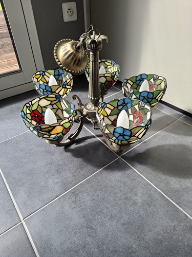 Lustre bronze art nouveau - lustre,