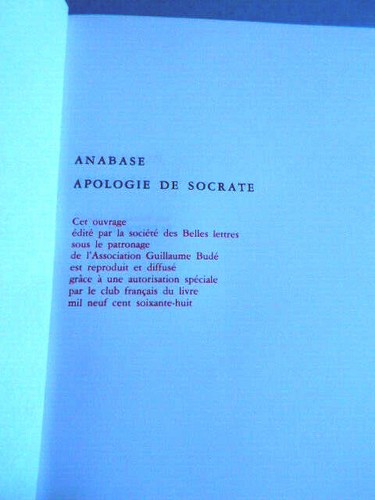 Anabase apologie socrate - apologie, de
