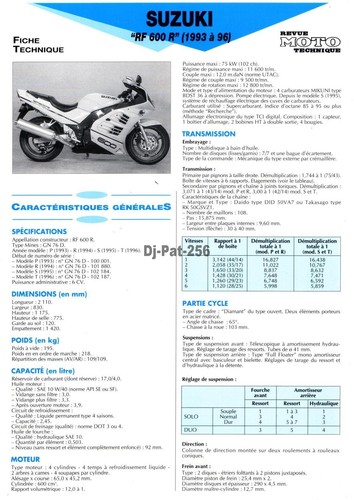 Fiche technique moto suzuki - :,