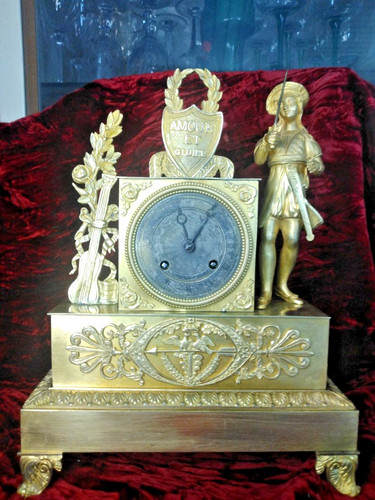 Ancienne pendule bronze - , doré-