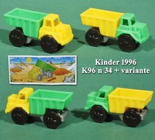 Kinder montables 1996, K96 n 34, camion benne de série + couleurs inversées