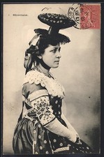 CPA Mâconnaise, femme en costume typiqueenkleidung 