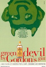 Publicite - Gordon's London Dry Gin - Boisson - Gin - Diable vert - Carte Neuve
