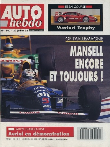 Auto hebdo 840 07 1992 - hebdo, n°840