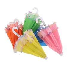  Lot de 5 mini parapluies pour poupées - Accessoires de décoration pour maison