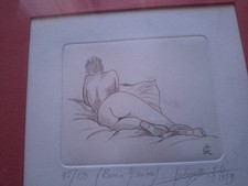 GRAVURE EROTIQUE BURIN SUR CUIVRE JEAN CLAUDE LALOUETTE ( NUMERO 45/150 ) 1979