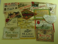 LOT DE14 ETIQUETTES  MARC  VIEUX MARC  VRAIKINA BOISSONS  ALCOOL  LABEL OLD  Z14