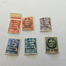 TIMBRES  NICE R.F. FRONT NATIONAL 1944 N° 1 à 6 NEUFS