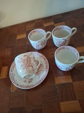 Sarreguemines Fontanges 4Tasses  Et 1  Sous Tasse 