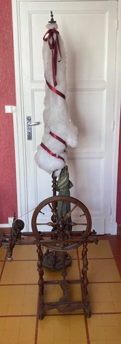 Ancien rouet bois objet art - ancien,
