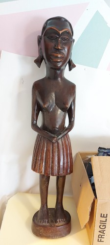 Sculpture statue zoulou femme - sculpture,