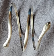 Bracelet jonc ressort en argent massif SERPENT SNAKE Poinçon Orfèvre & Minerve