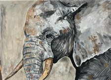 ELEPHANT Tableau acrylique sur