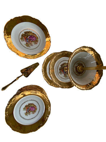 Ancien service dessert - a,