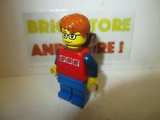 Lego - Minifigures - City - Red Shirt 3 Silver Logos Backpack 7937 cty0180