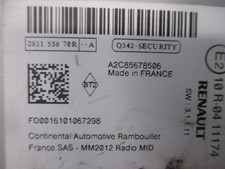 AUTORADIO  RECEPTEUR RENAULT CAPTUR  281153870R  2572099