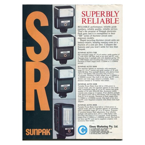 Affiche vintage sunpak flash - vintage,