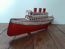 Ancien Paquebot Fleischmann Jouet Mécanique En Tôle  Années 30