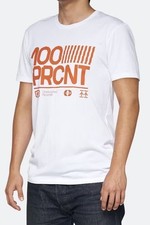 T-shirt 100 Percent “100-PRCNT” blanc et orange homme - Taille XL Neuf