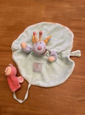 Doudou Plat Libellule Zéphir Et Zoé Feuille Turquoise Marionnette Moulin Roty
