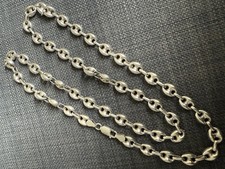 Magnifique Chaine Grain De Cafe Argent Massif 66 Cm Taille Homme Y22