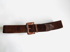 Ceinture en cuir suédé et python FRANCOIS JACQUIN Vintage 1980s Size 90