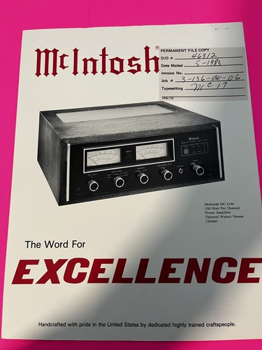 Mcintosh mc2155 brochure - mcintosh,