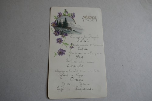 Menu ancien violettes - ancien,