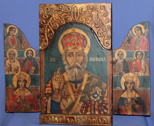 Ancien triptyque bois - ancien,