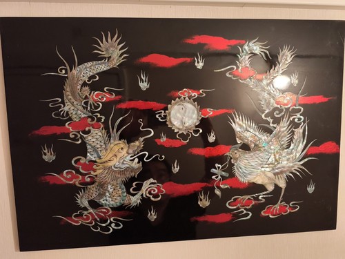 Tableau bois laqué et - tableau, en