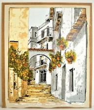 Bernard Dufour. Acrylique sur toile 1975. Ruelle méditerranéenne.