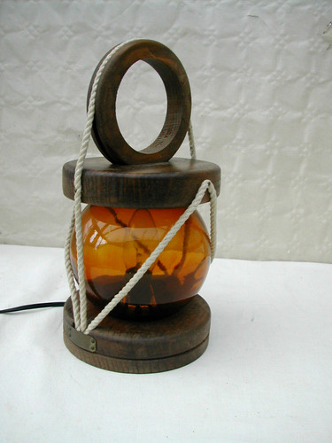 Lampe poser bois verre - à, et