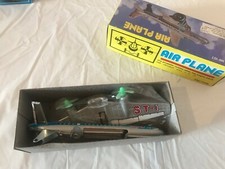 TOLE WINDUP AVION A HELICES EN METAL ANCIEN NEUF EN BOITE