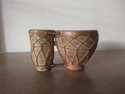 Djembé double terre cuite - terre,